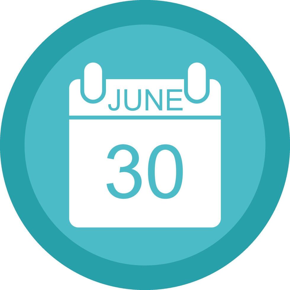 June Glyph Due Circle Icon Design vector