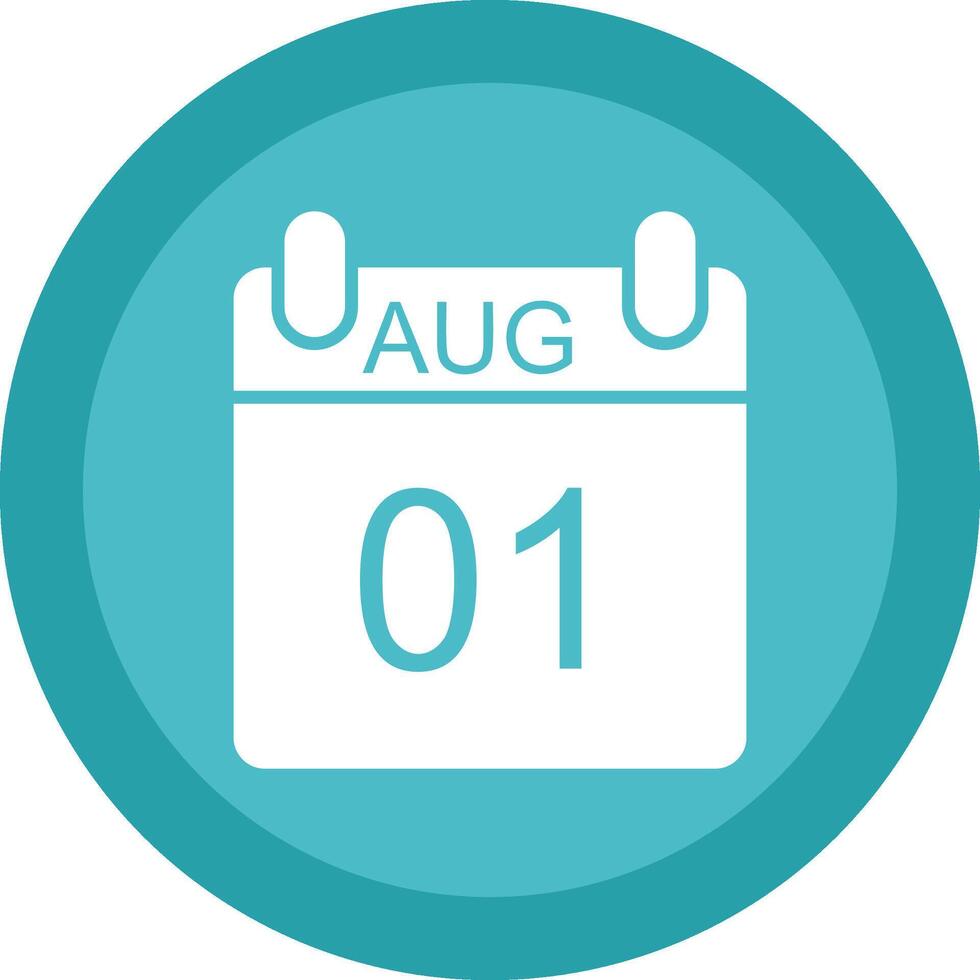 August Glyph Due Circle Icon Design vector