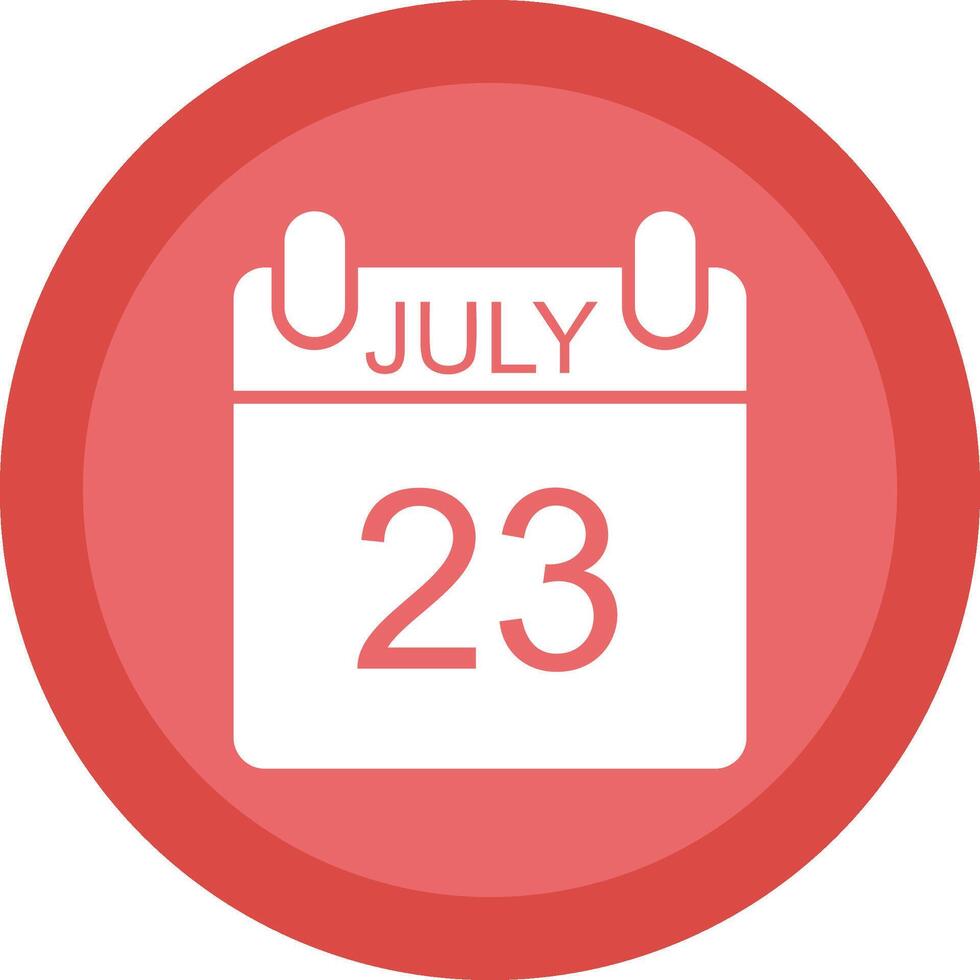 July Glyph Due Circle Icon Design vector