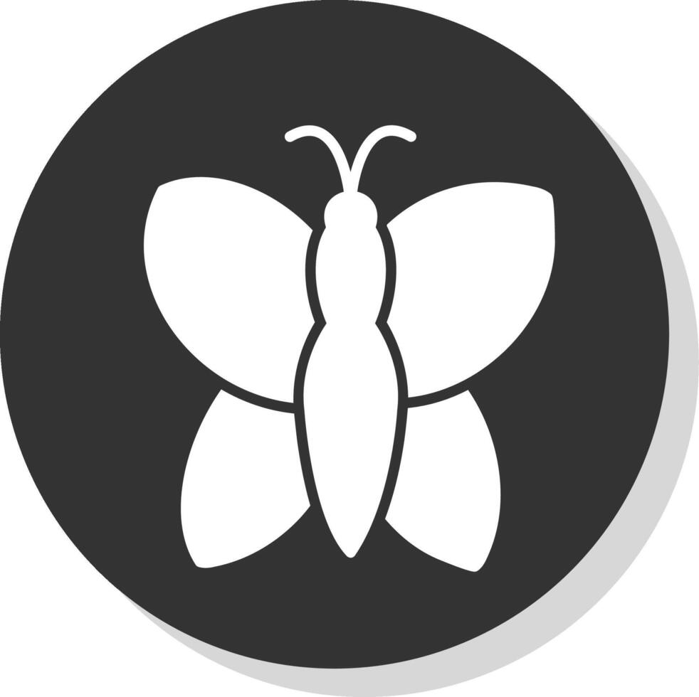 Butterfly Glyph Shadow Circle Icon Design vector
