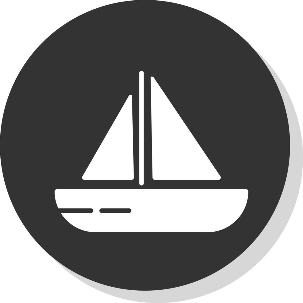 Sailing Boat Glyph Shadow Circle Icon Design vector