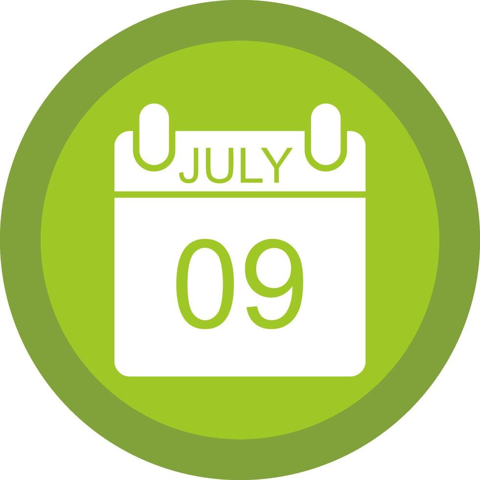 July Glyph Due Circle Icon Design vector
