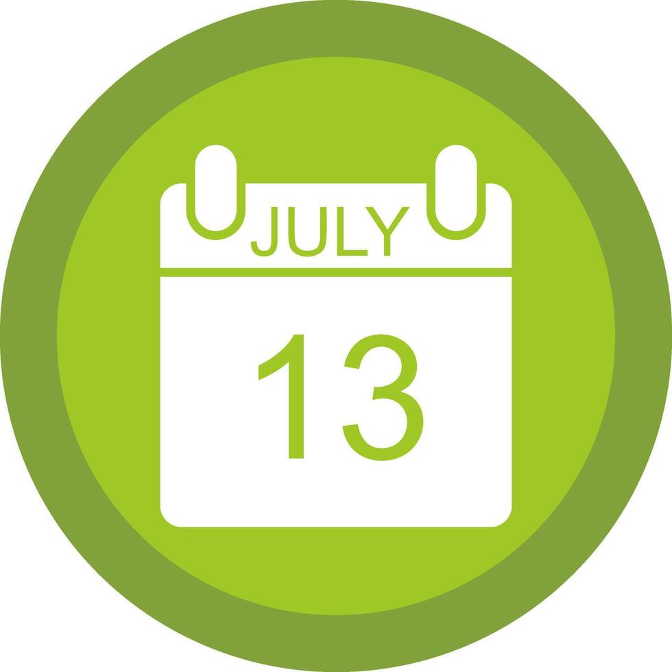 July Glyph Due Circle Icon Design vector