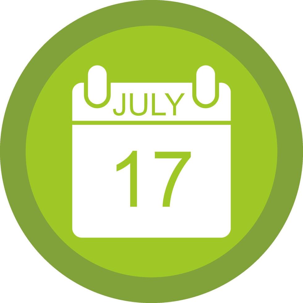 July Glyph Due Circle Icon Design vector
