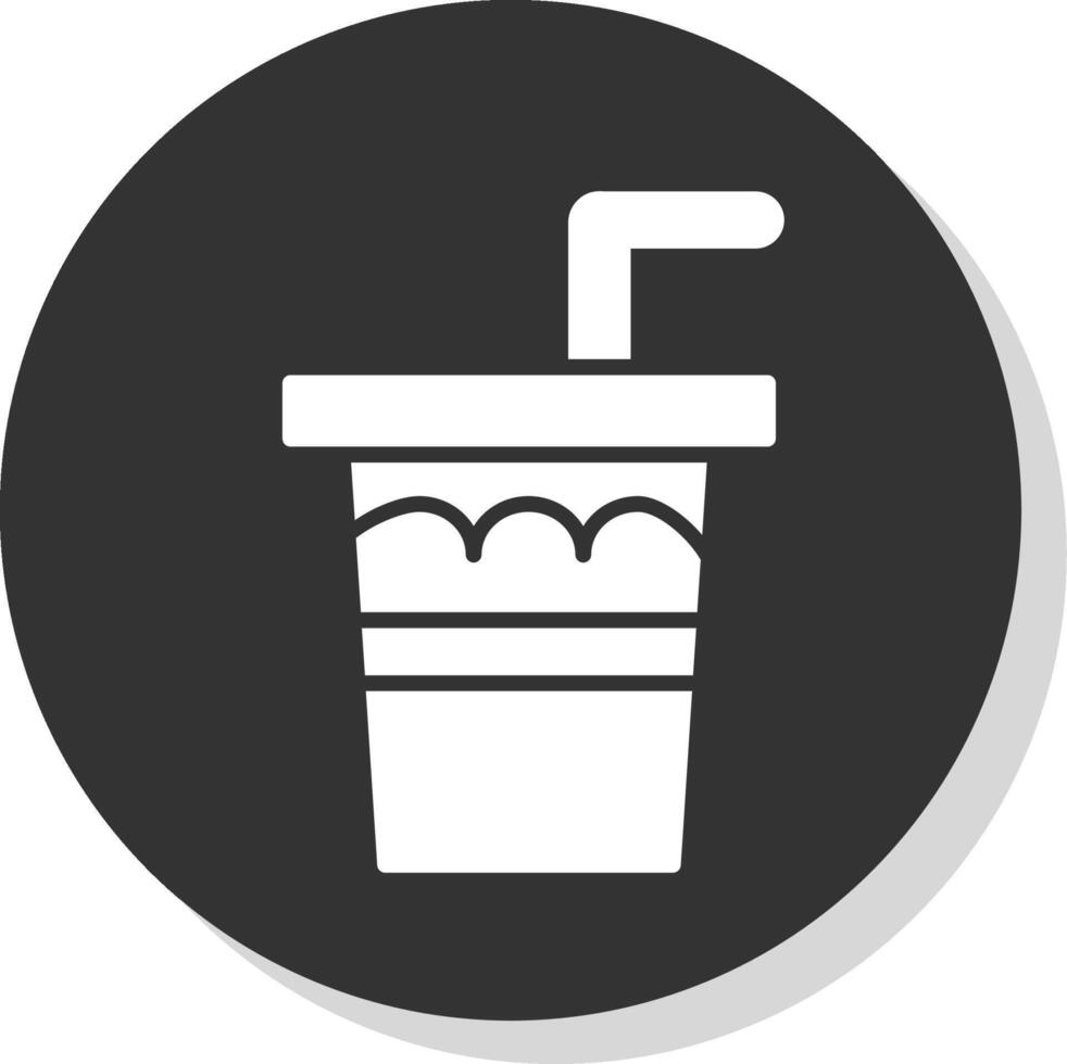 Soda Drink Glyph Shadow Circle Icon Design vector