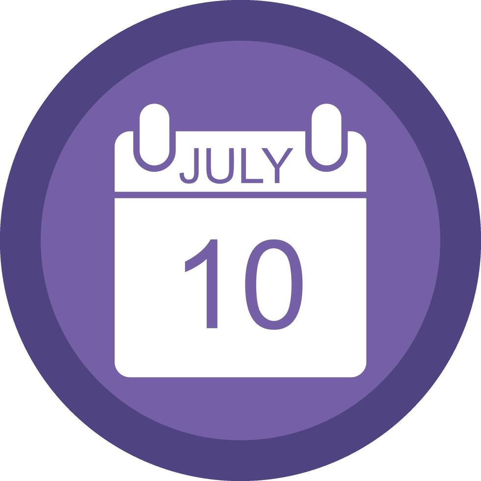 July Glyph Due Circle Icon Design vector