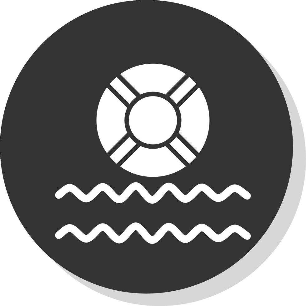 Life Saver Glyph Shadow Circle Icon Design vector