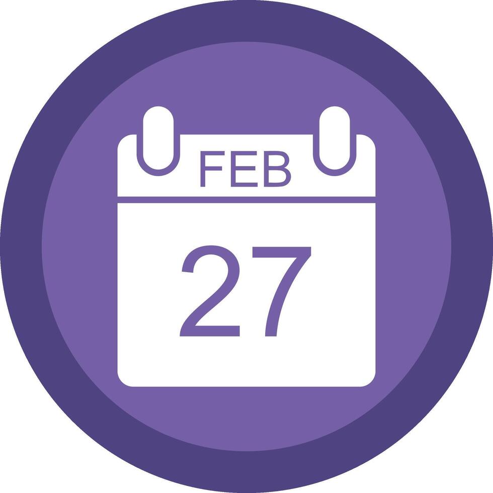 February Glyph Due Circle Icon Design vector