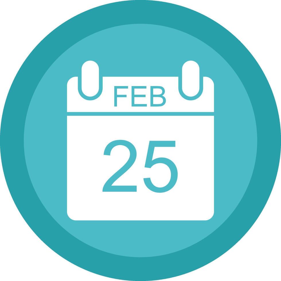 February Glyph Due Circle Icon Design vector