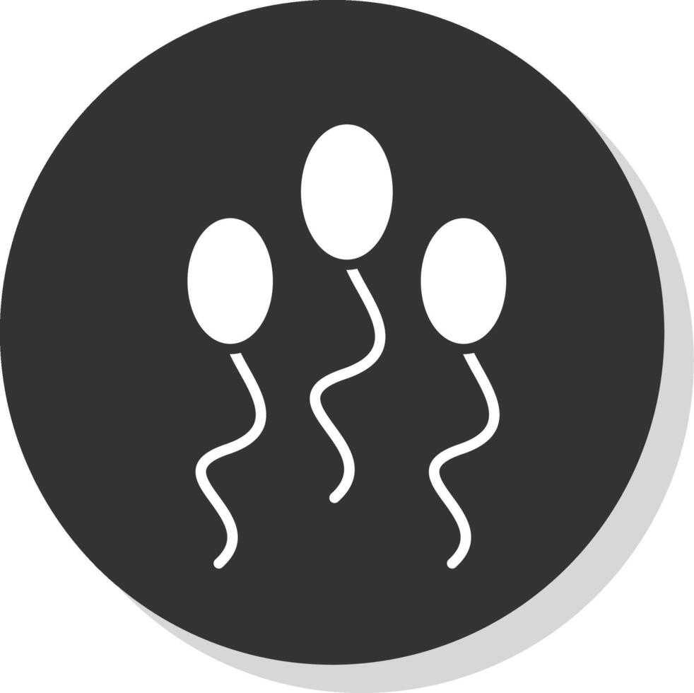 Sperm Glyph Shadow Circle Icon Design vector