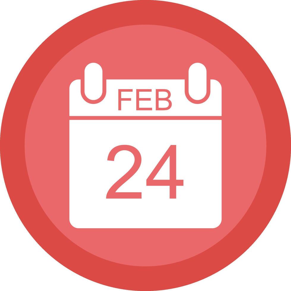 February Glyph Due Circle Icon Design vector