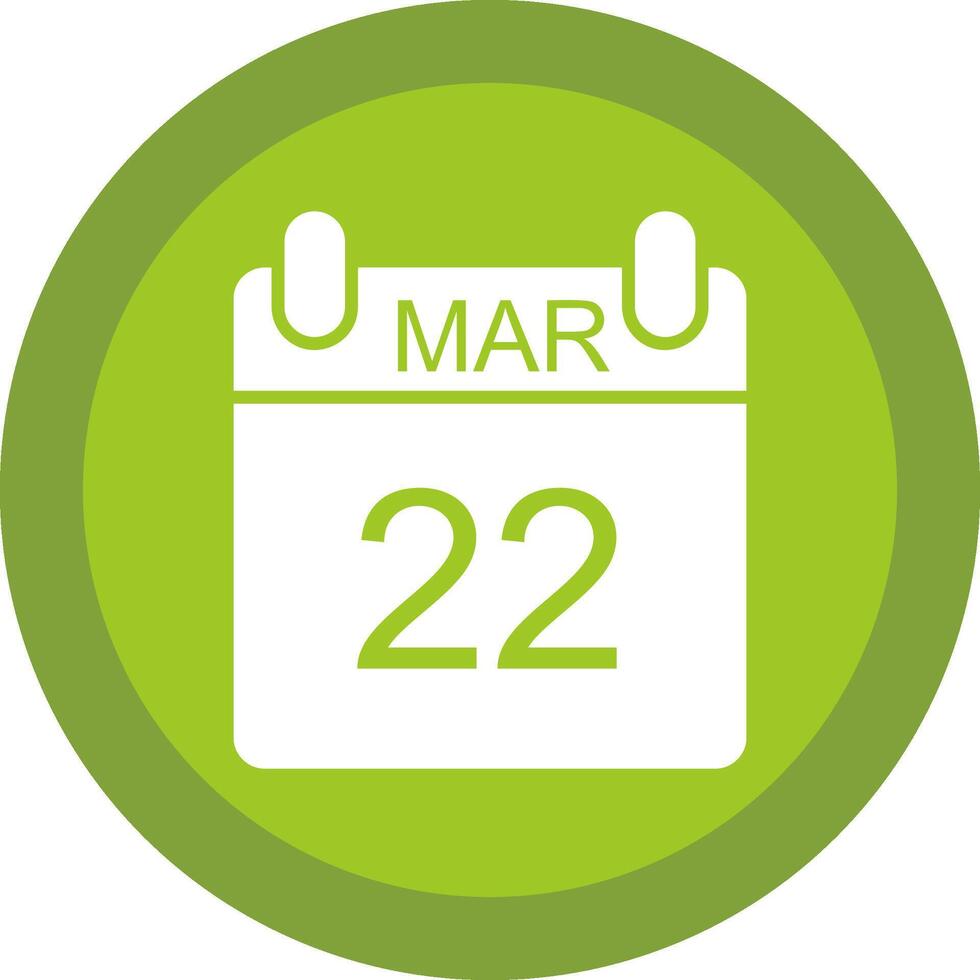 March Glyph Due Circle Icon Design vector