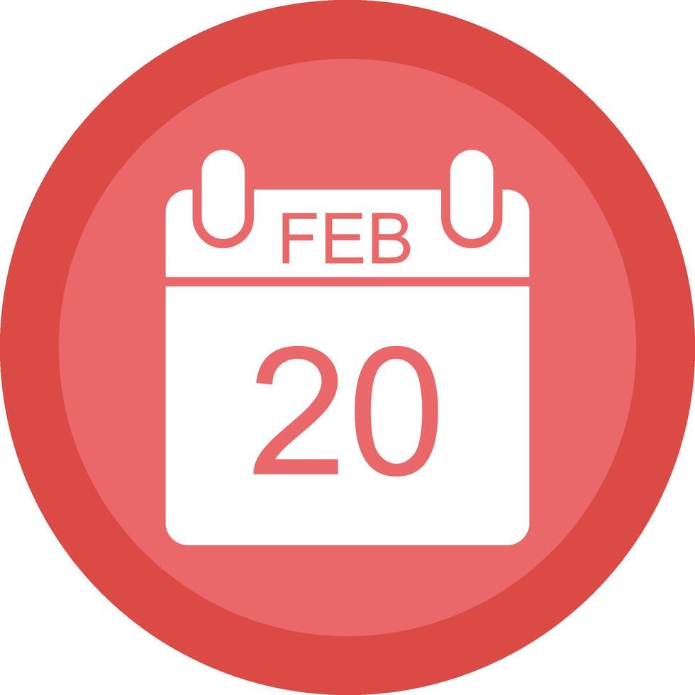 February Glyph Due Circle Icon Design vector