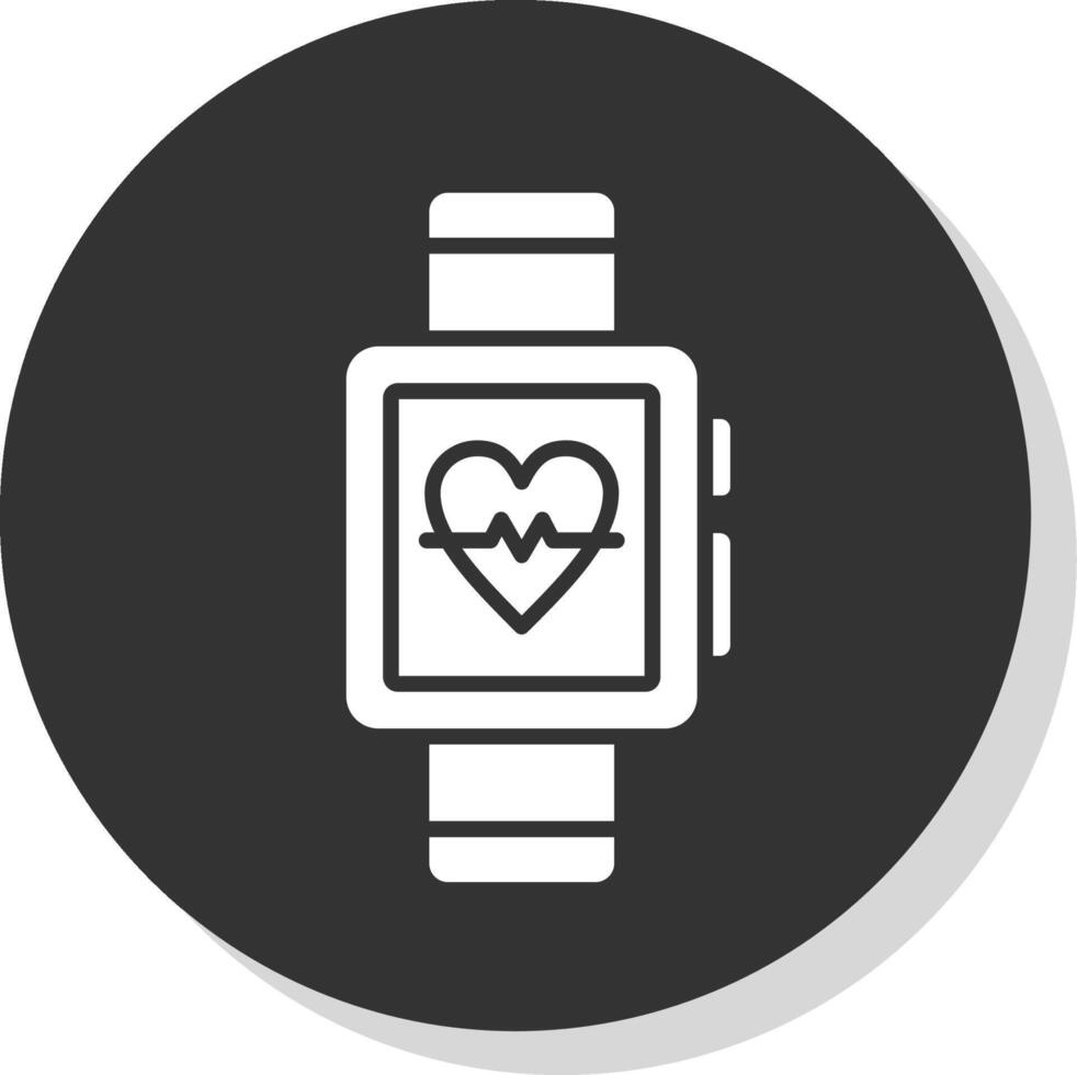 Smart Watch Glyph Shadow Circle Icon Design vector