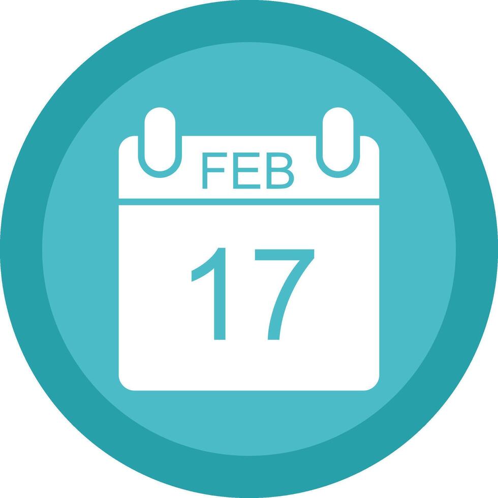 February Glyph Due Circle Icon Design vector