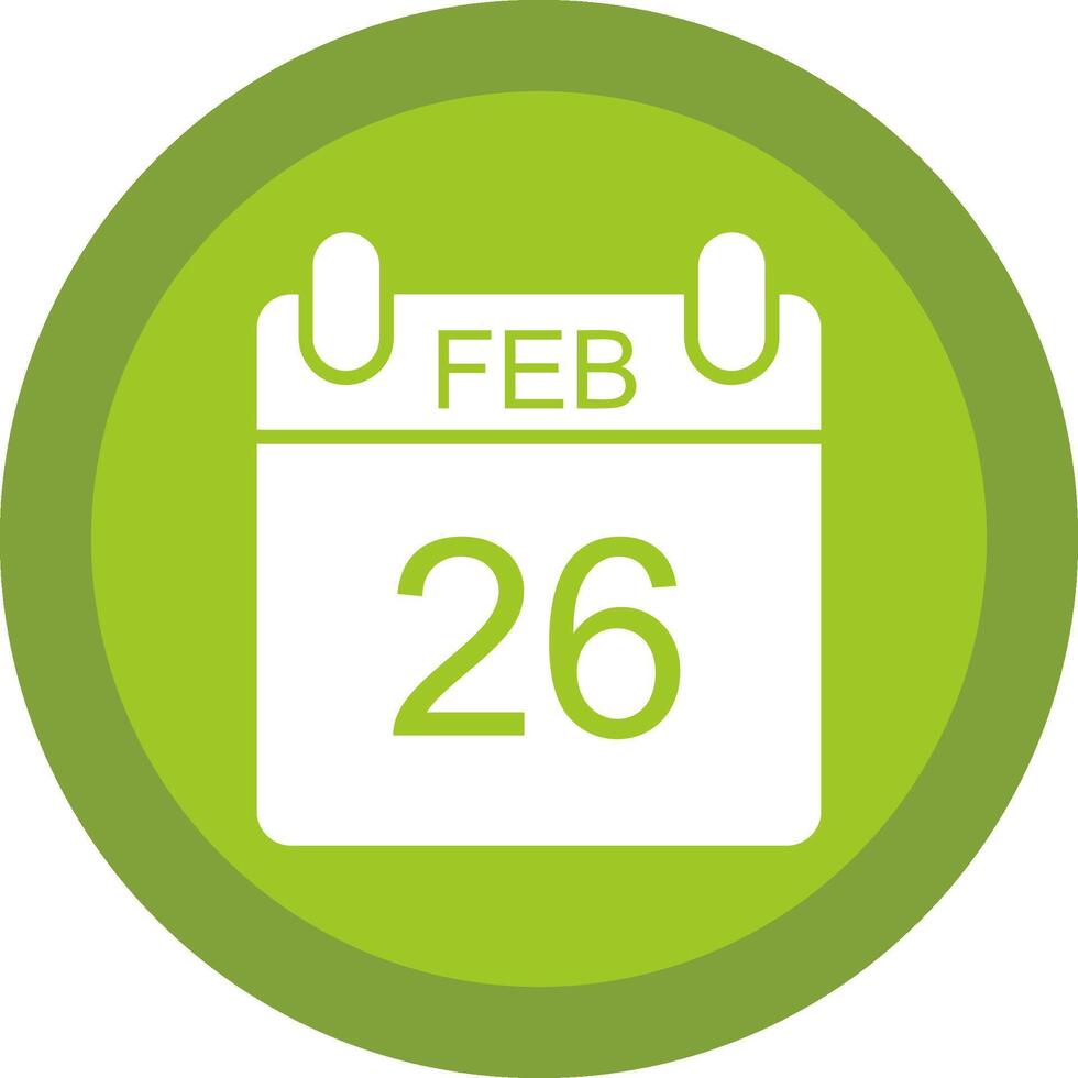 February Glyph Due Circle Icon Design vector