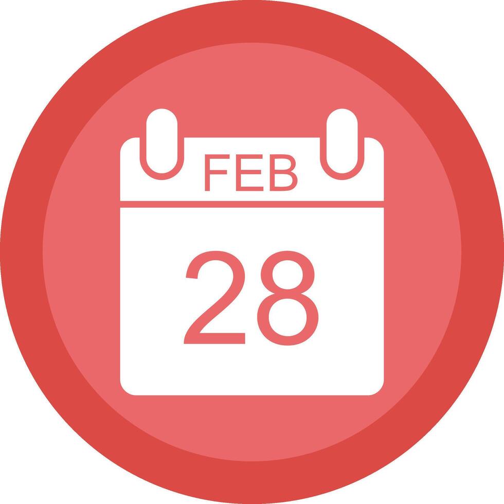 February Glyph Due Circle Icon Design vector