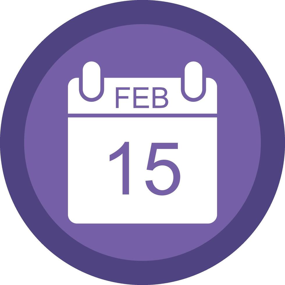 February Glyph Due Circle Icon Design vector