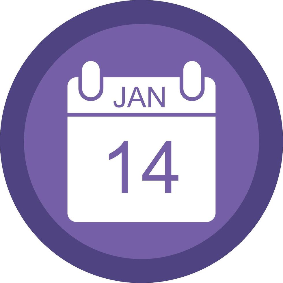 January Glyph Due Circle Icon Design vector
