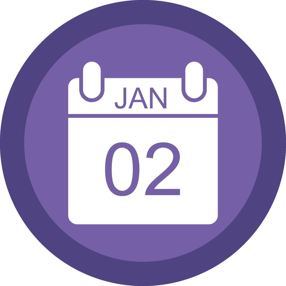 January Glyph Due Circle Icon Design vector