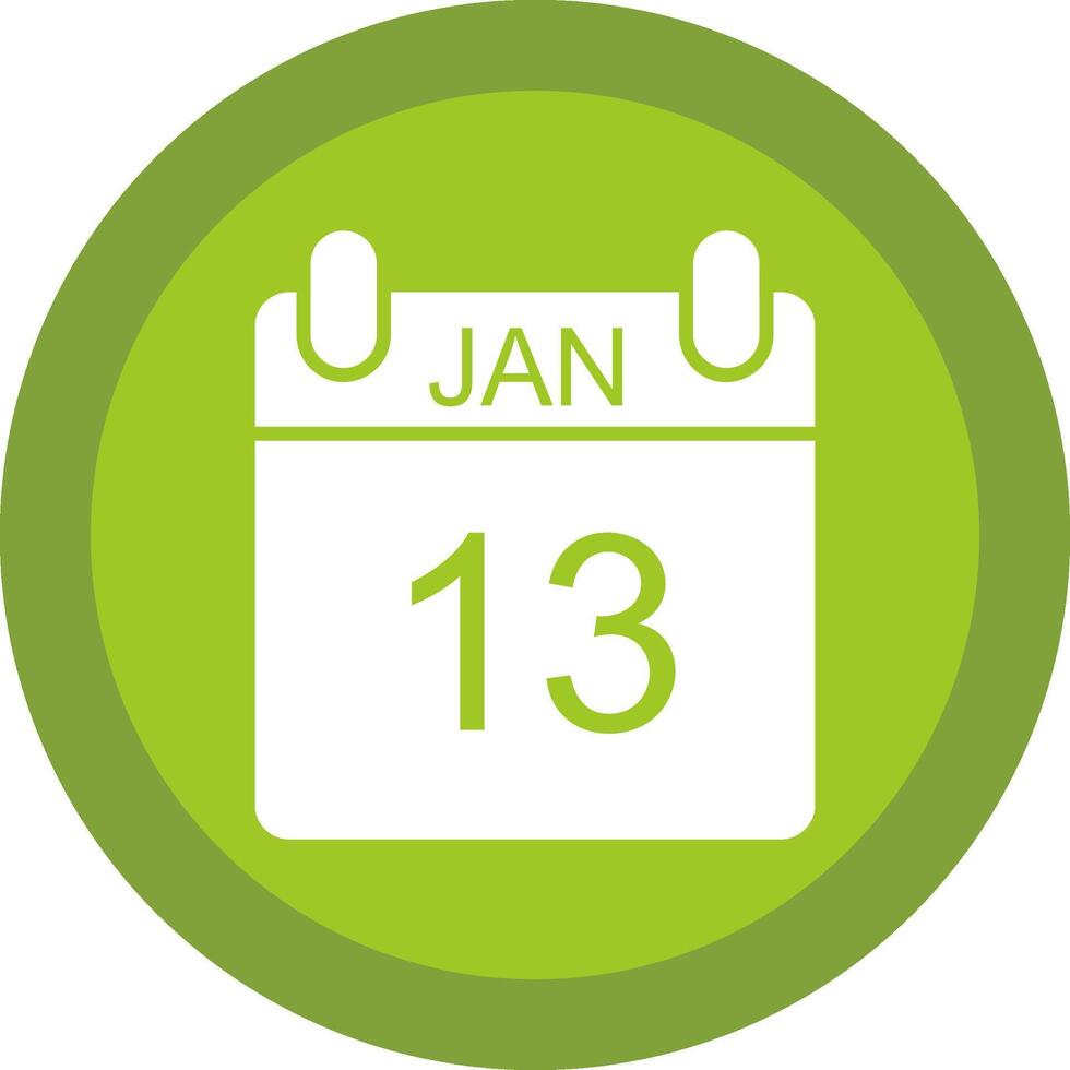 January Glyph Due Circle Icon Design vector