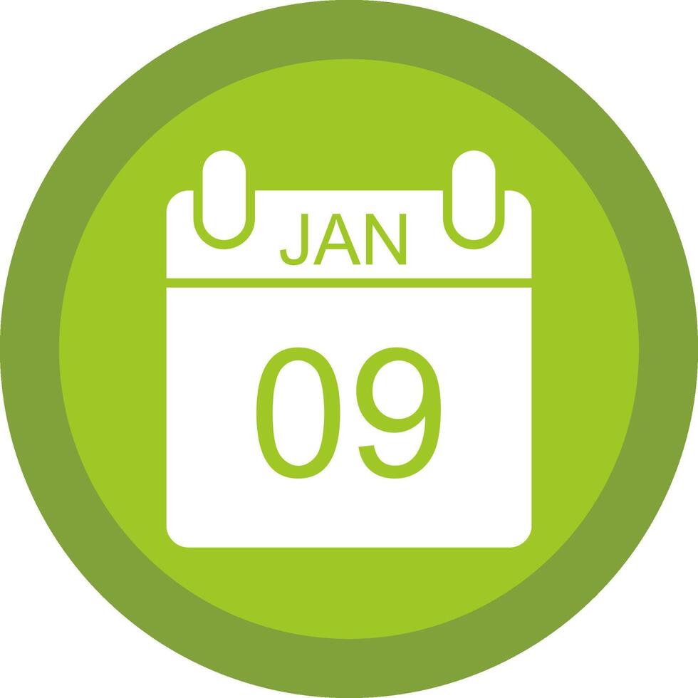 January Glyph Due Circle Icon Design vector