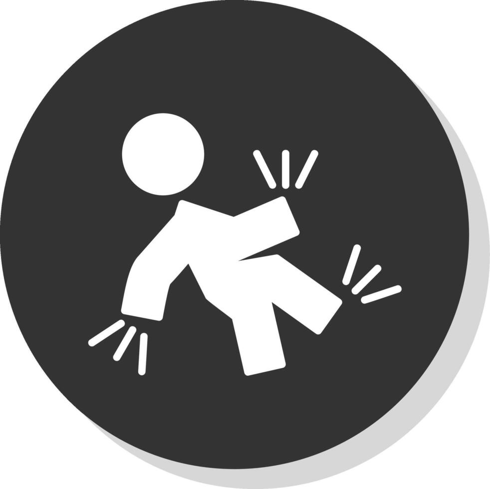 Accident Glyph Shadow Circle Icon Design vector