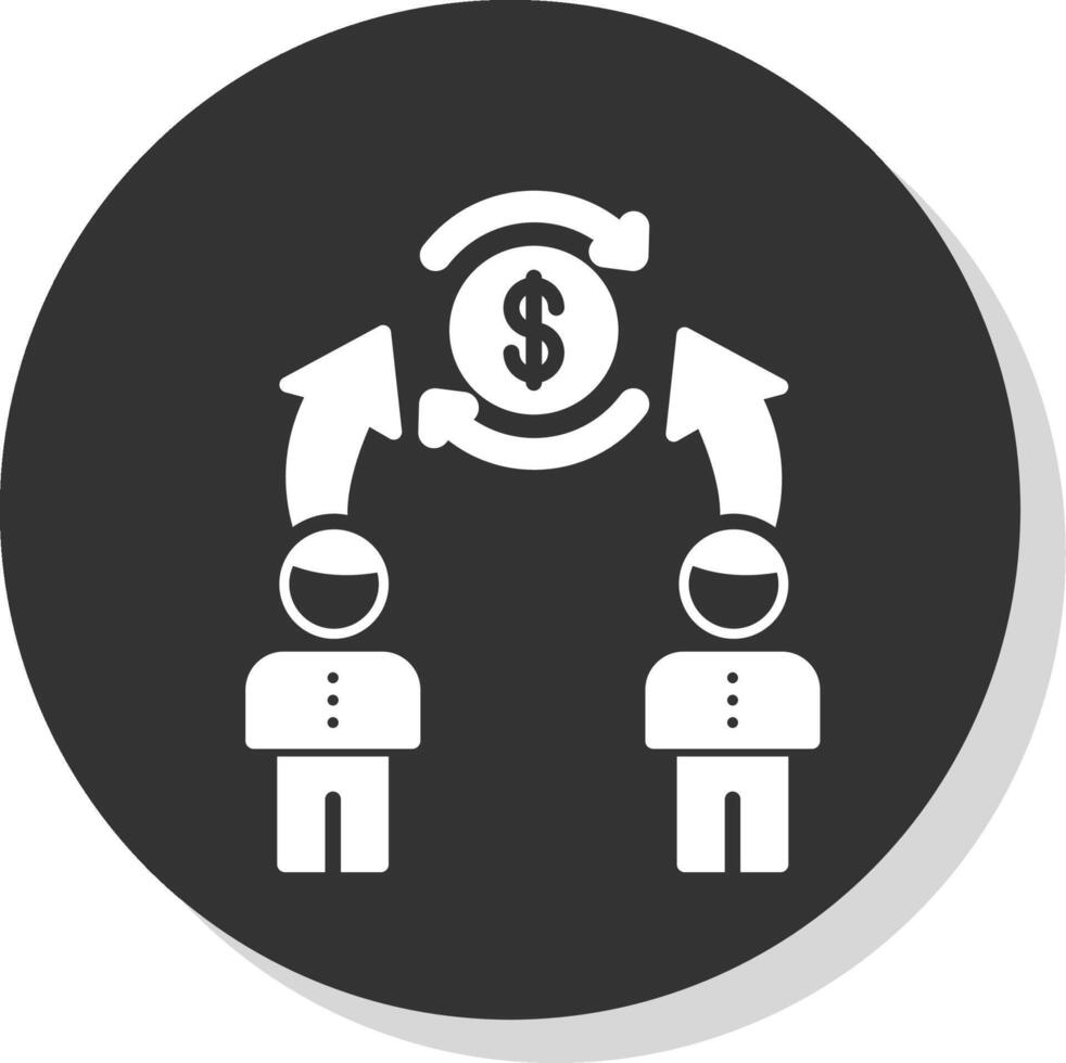 Synergy Glyph Shadow Circle Icon Design vector