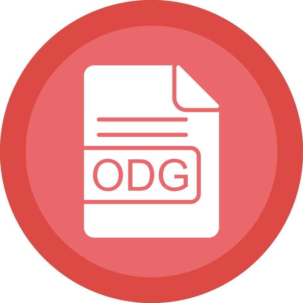 ODG File Format Glyph Due Circle Icon Design vector