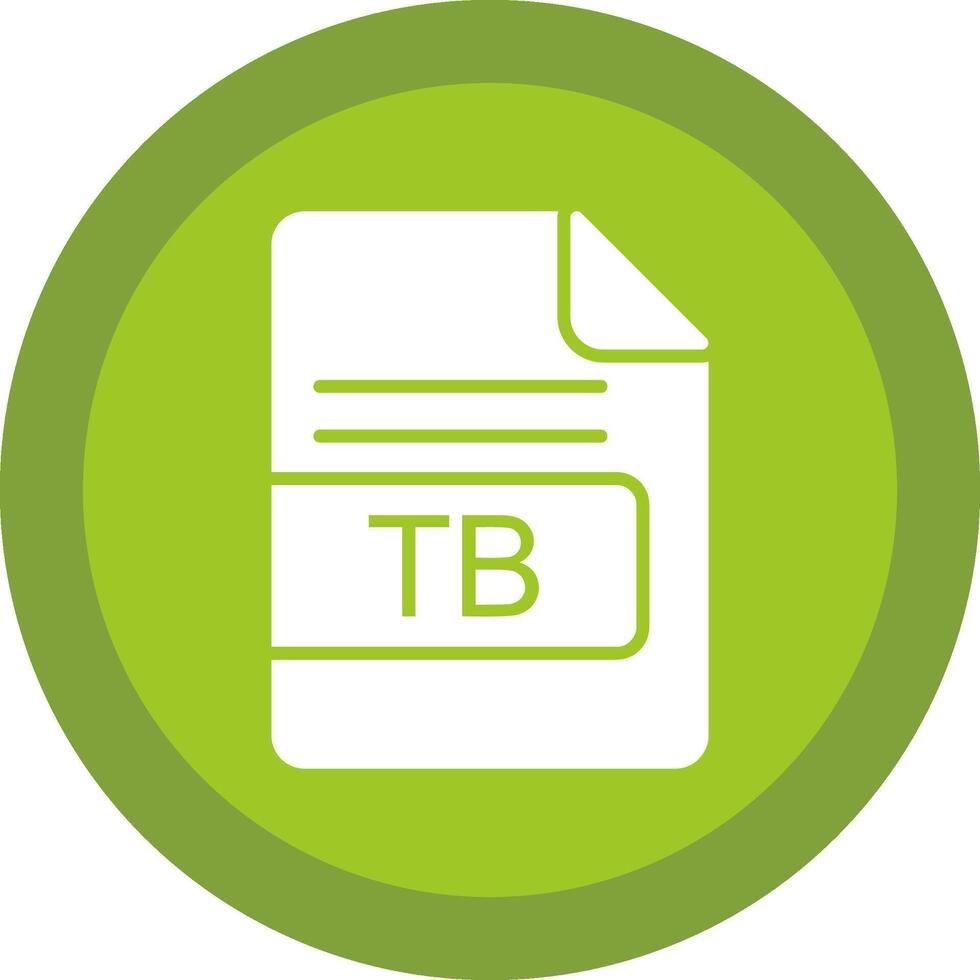 TB File Format Glyph Due Circle Icon Design vector