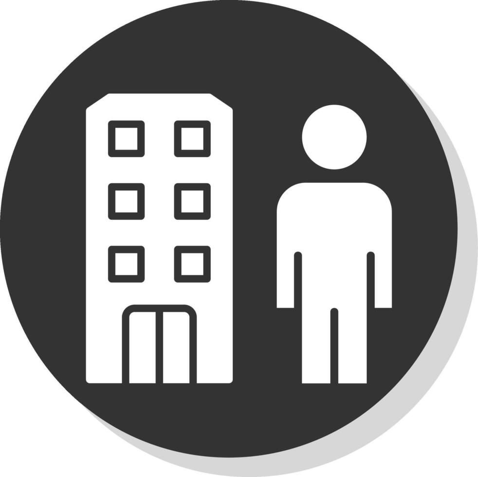 Rasidential Area Glyph Shadow Circle Icon Design vector