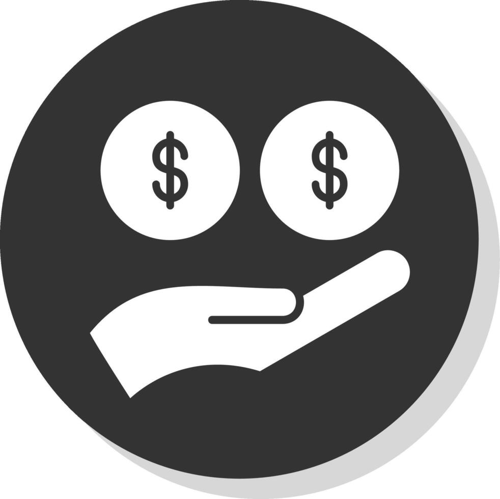 Buyer Glyph Shadow Circle Icon Design vector