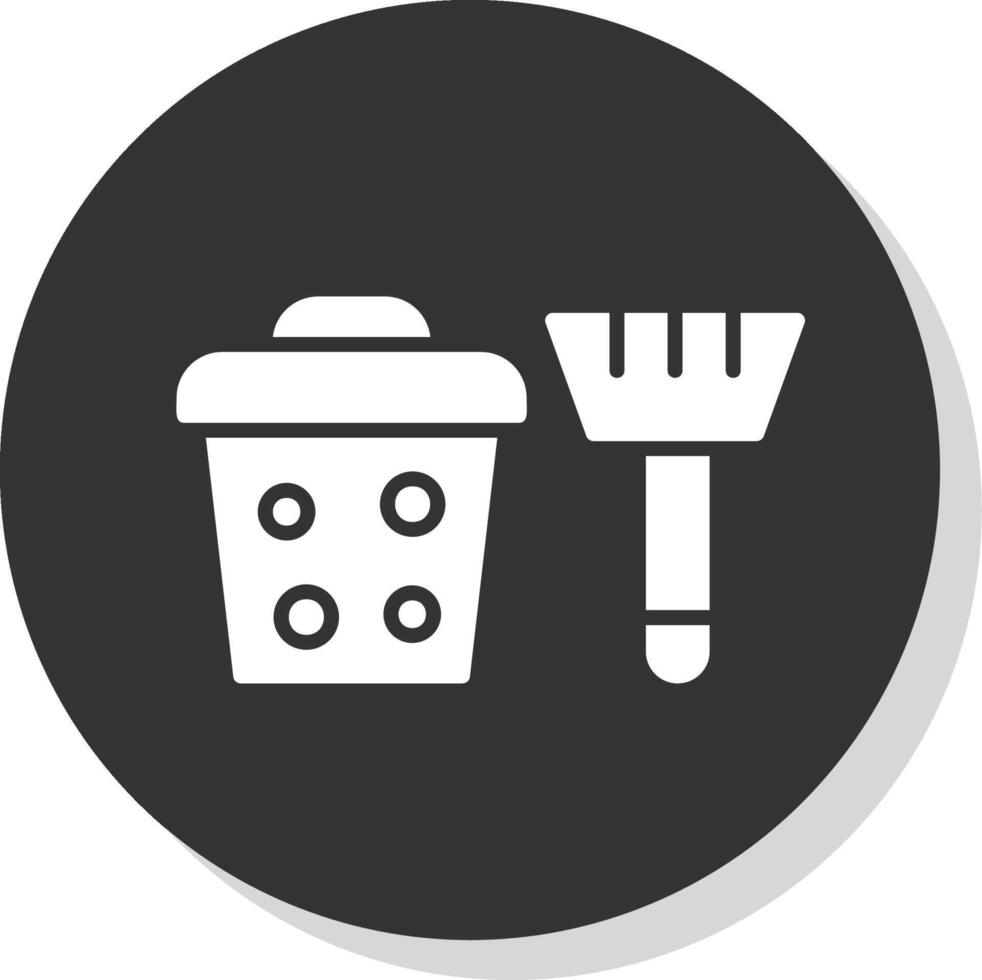Cleaning Equipment Glyph Shadow Circle Icon Design vector