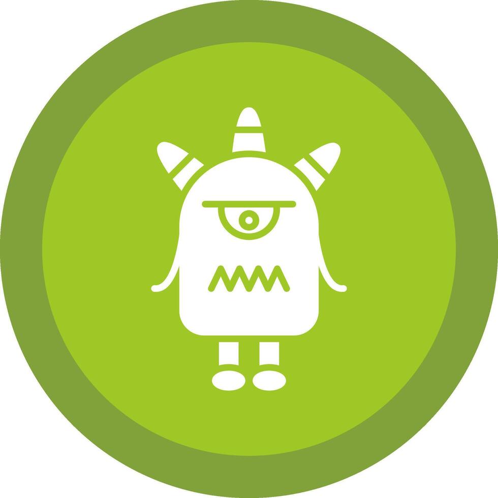 Monster Glyph Due Circle Icon Design vector
