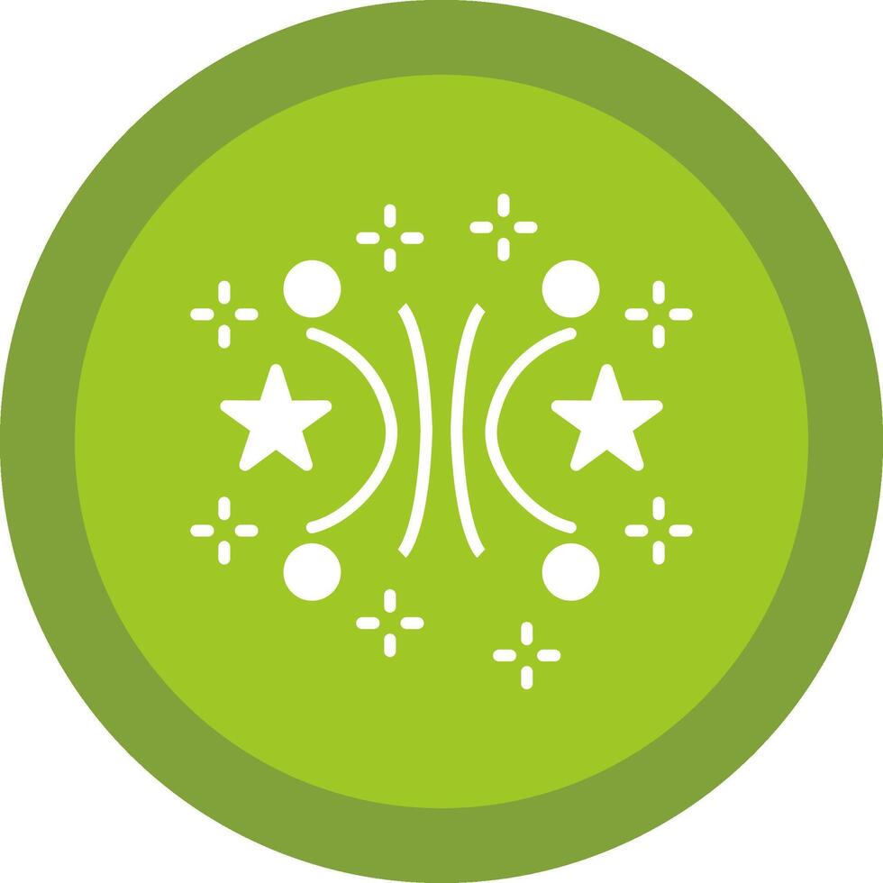 Firework Glyph Due Circle Icon Design vector