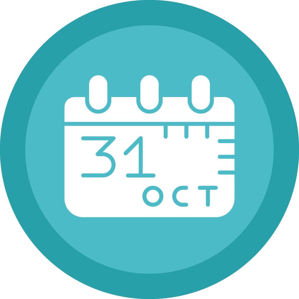 October 31st Glyph Due Circle Icon Design vector