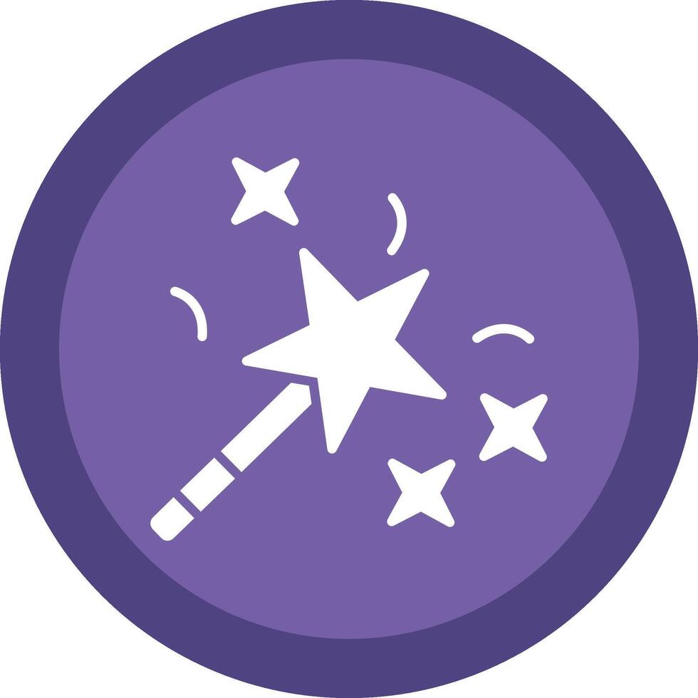 Magic Wand Glyph Due Circle Icon Design vector