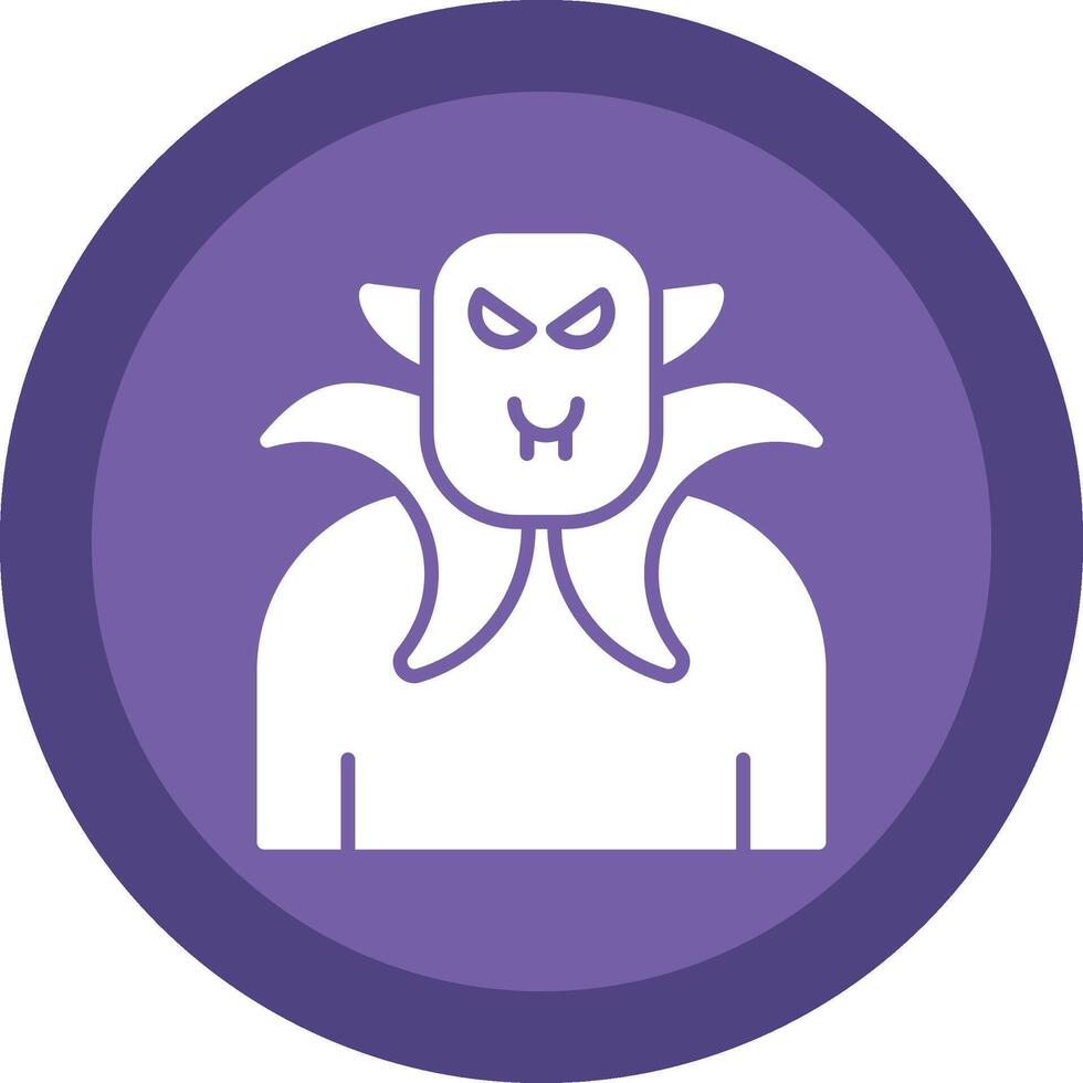 Dracula Glyph Due Circle Icon Design vector