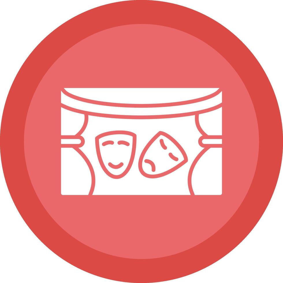 Theatre Glyph Due Circle Icon Design vector
