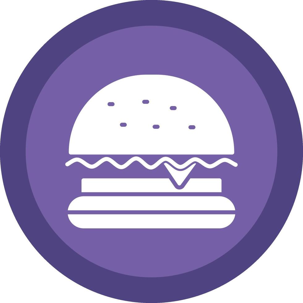 Burger Fast Food Glyph Due Circle Icon Design vector