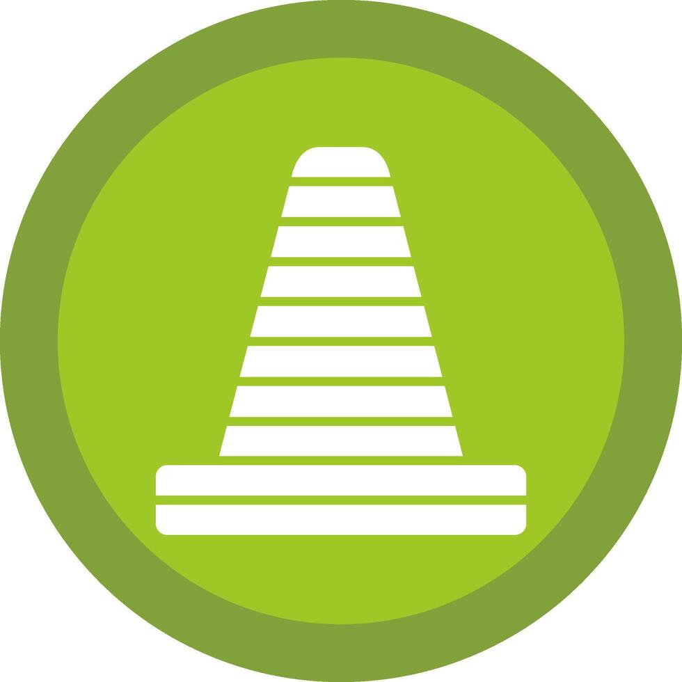 Traffic Cone Glyph Due Circle Icon Design vector