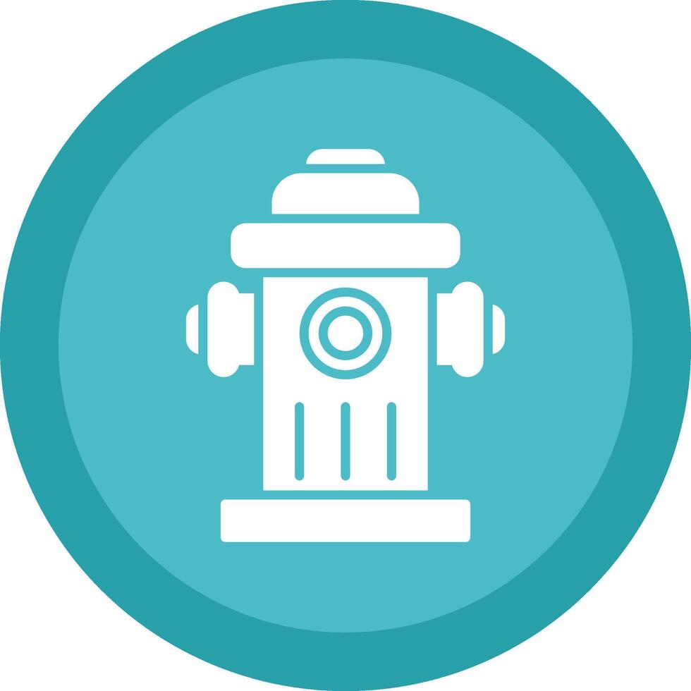 Fire Hydrant Glyph Due Circle Icon Design vector