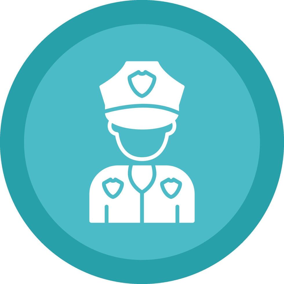 Policeman Glyph Due Circle Icon Design vector