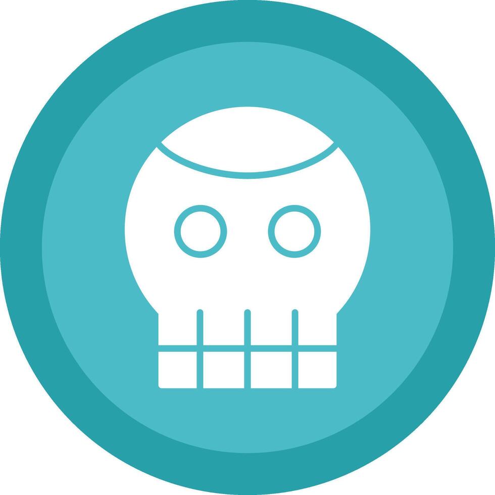 Skull Glyph Due Circle Icon Design vector