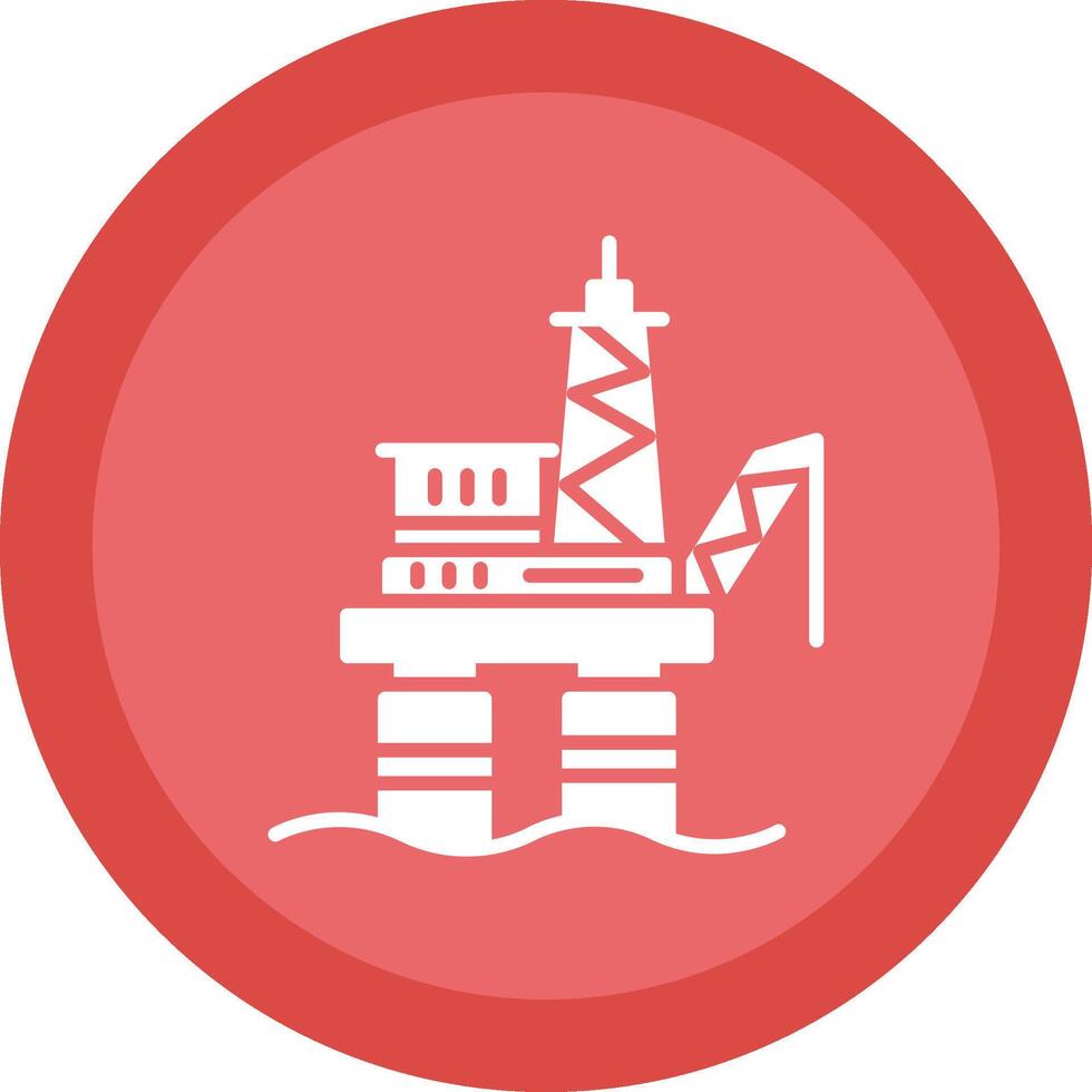 Drilling Rig Glyph Due Circle Icon Design vector