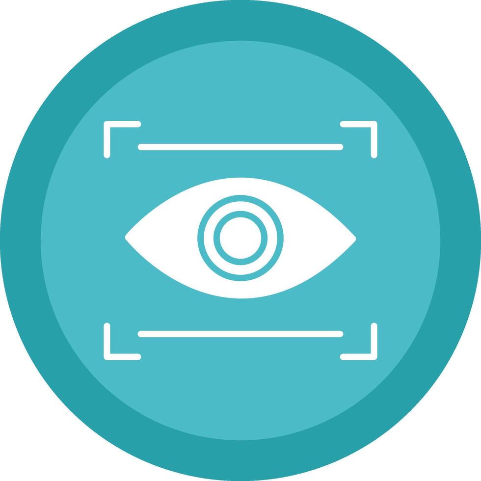 Eye Scan Glyph Due Circle Icon Design vector