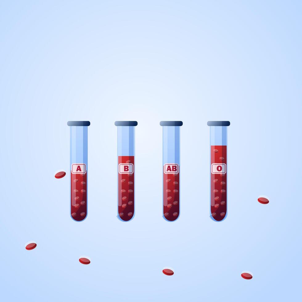 Bottle of blood, group of blood in the bottle vector