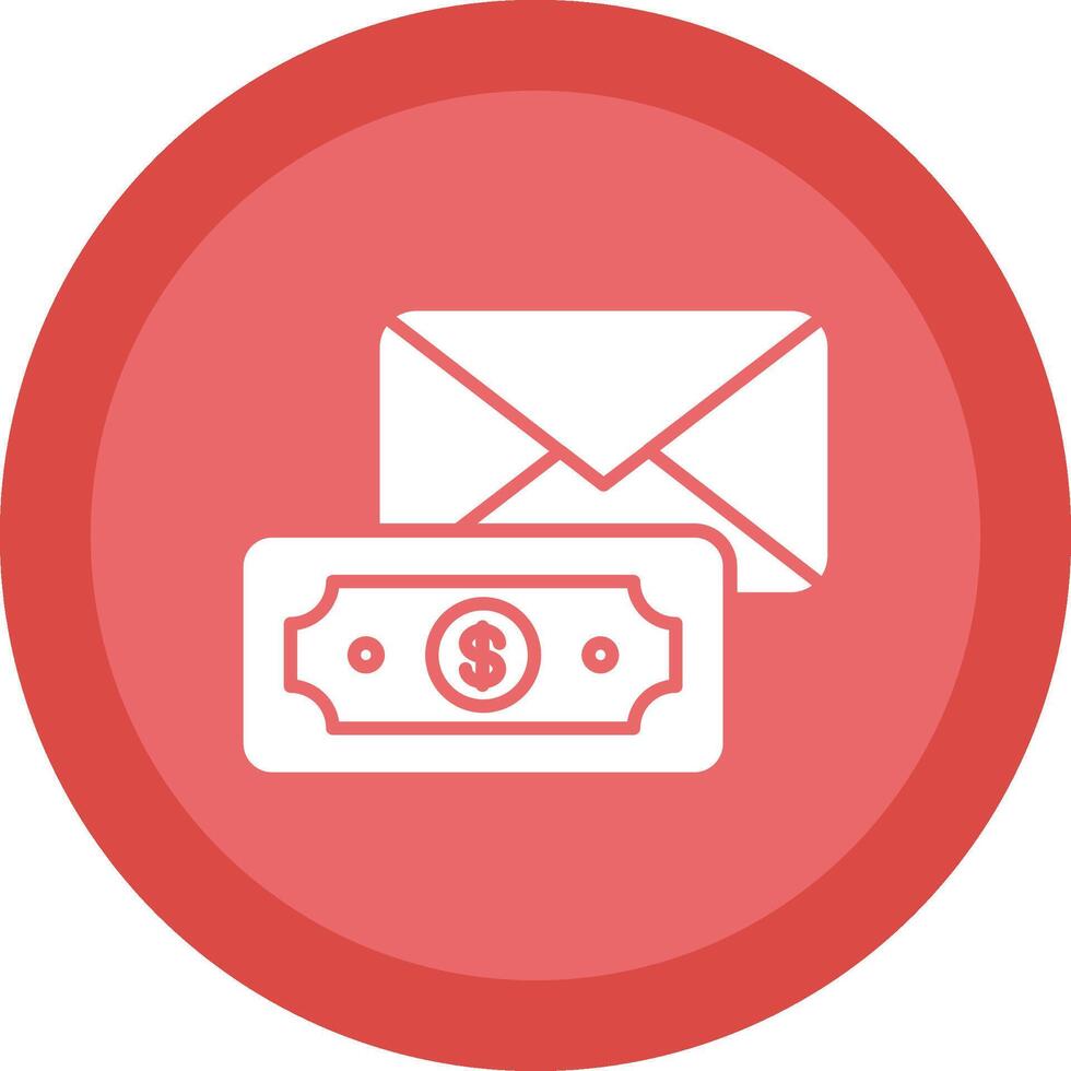 Envelope Glyph Due Circle Icon Design vector