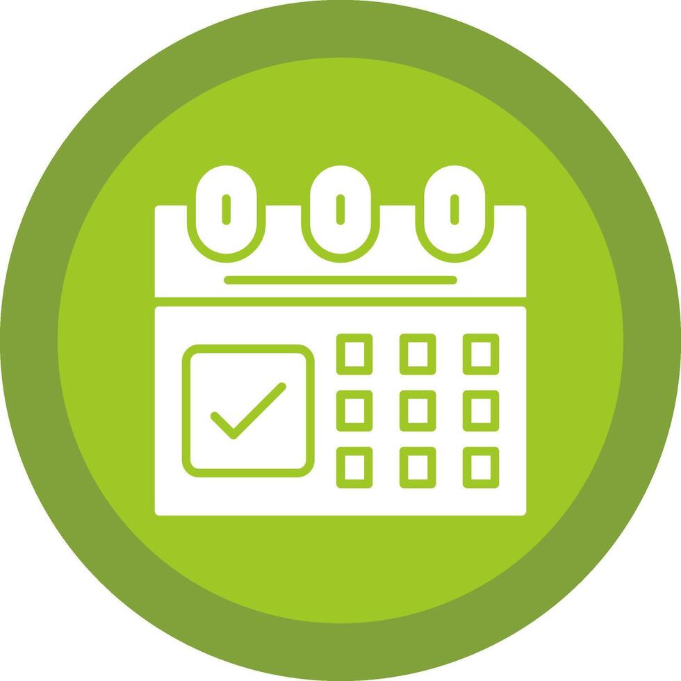 Calendar Glyph Due Circle Icon Design vector