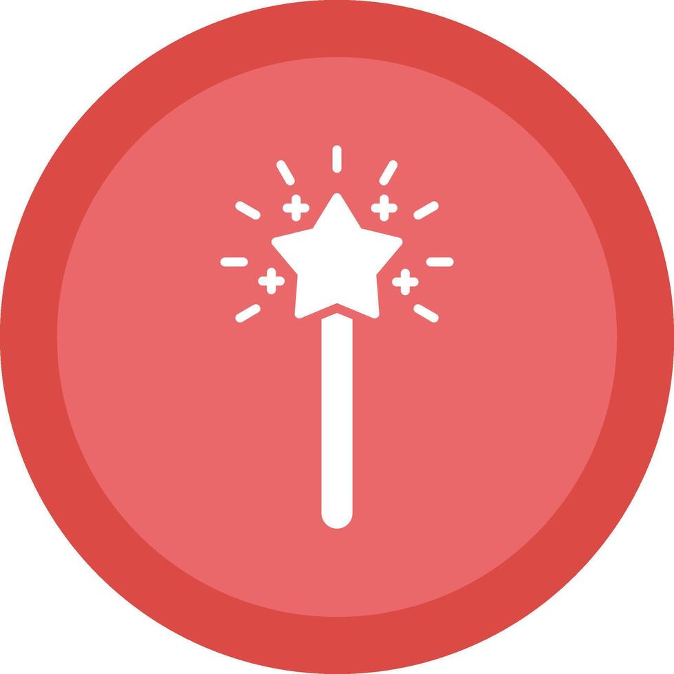 Magic Wand Glyph Due Circle Icon Design vector